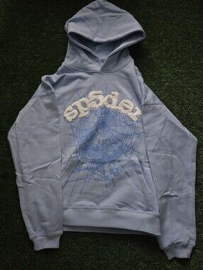 Light Blue Sp5der Hoodie Size Meduim Authentic